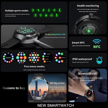 2025 Smart Watch - NFC, GPS, IP68 Waterproof - InspiredGrabs.com